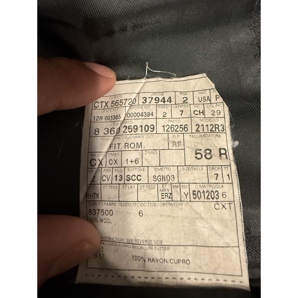 Ermenegildo Zegna Saks Fifth Avenue Blazer Mens 48R Gray Window 15 Milmil 15 - Picture 9 of 9